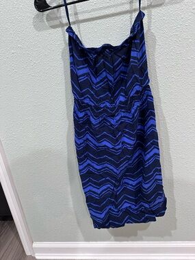 GAP Blue and Black Chevron Slip Dress